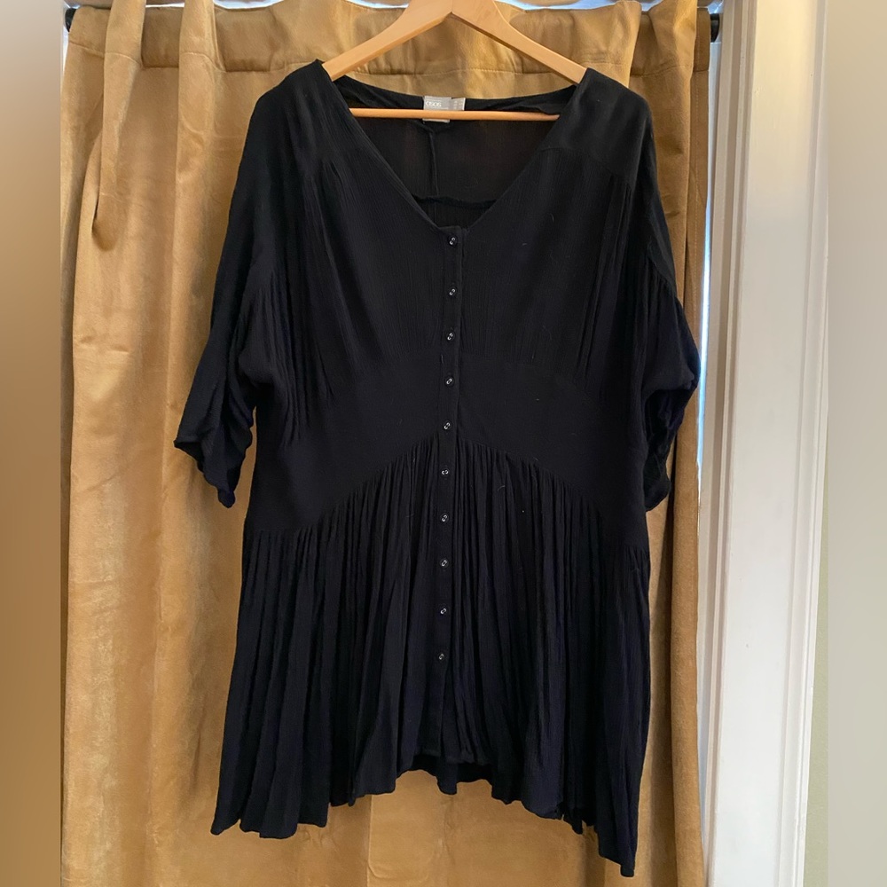 Black flowy mini dress